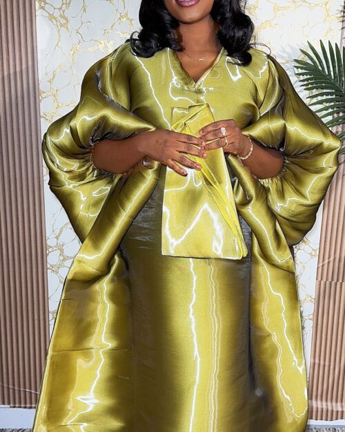 Liquid organza boubou (GREEN)