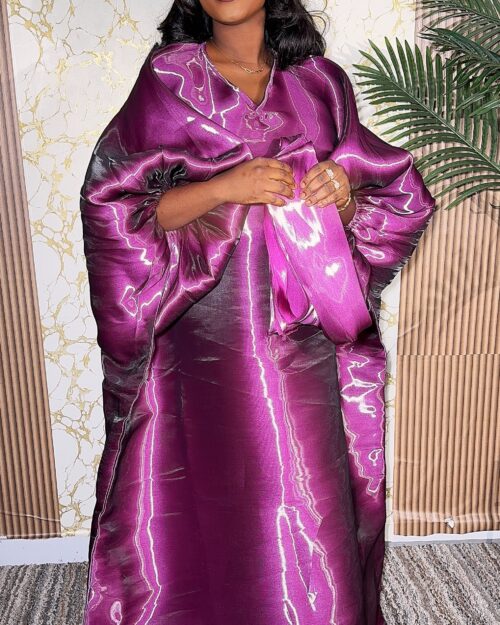 Liquid organza boubou   (Magenta color)